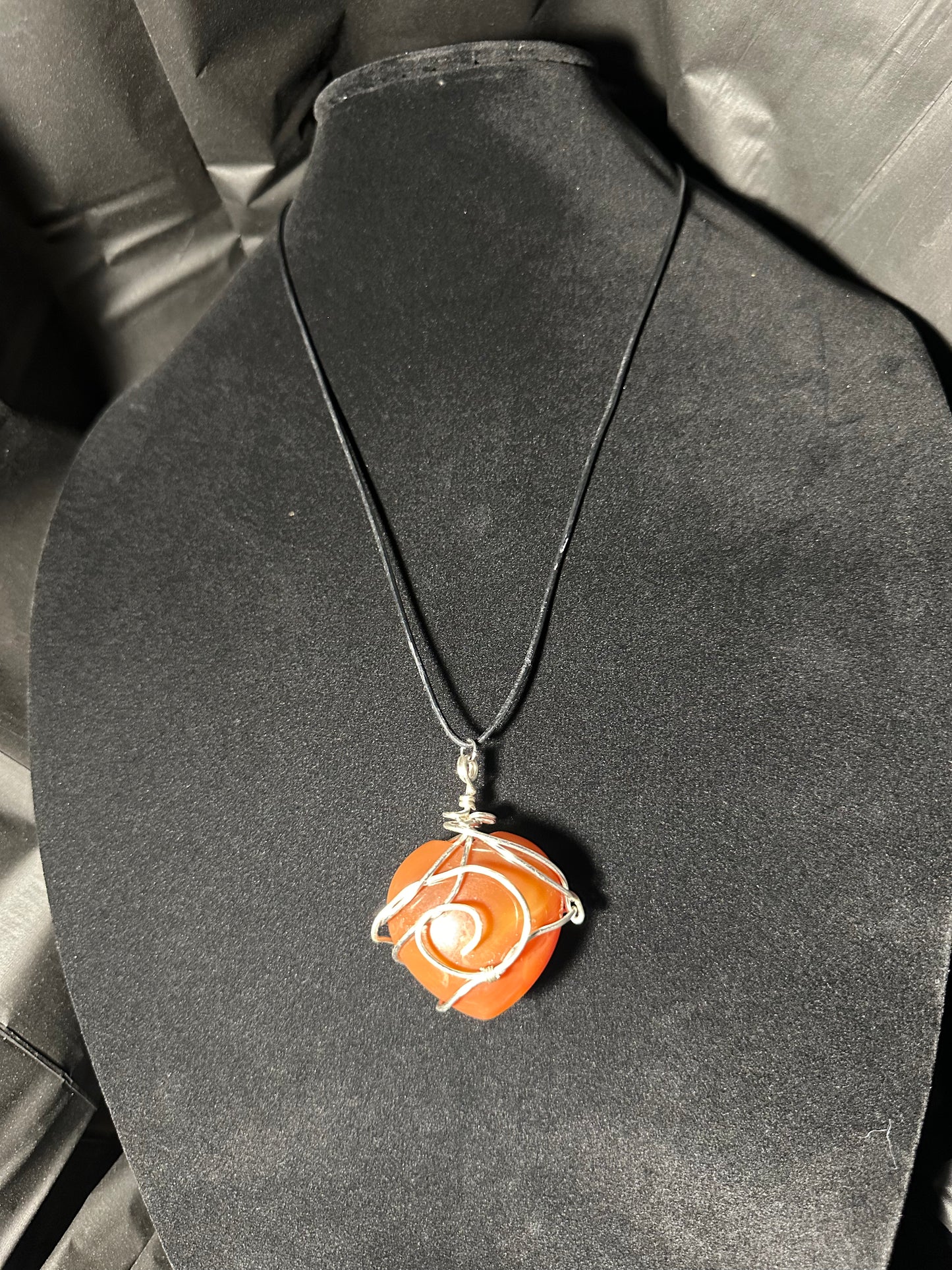 Carnelian chunky Heart necklace