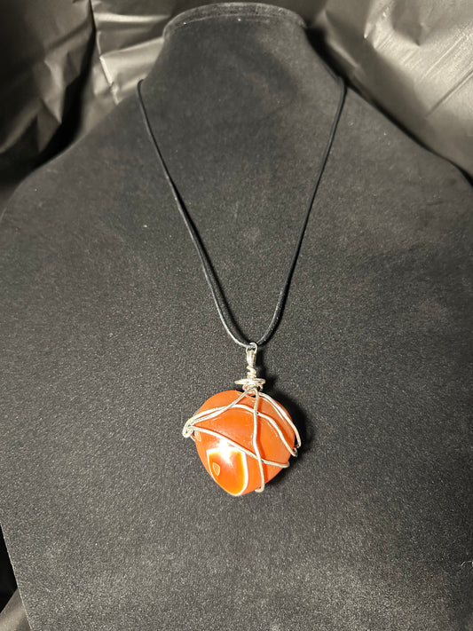 Carnelian chunky Heart necklace