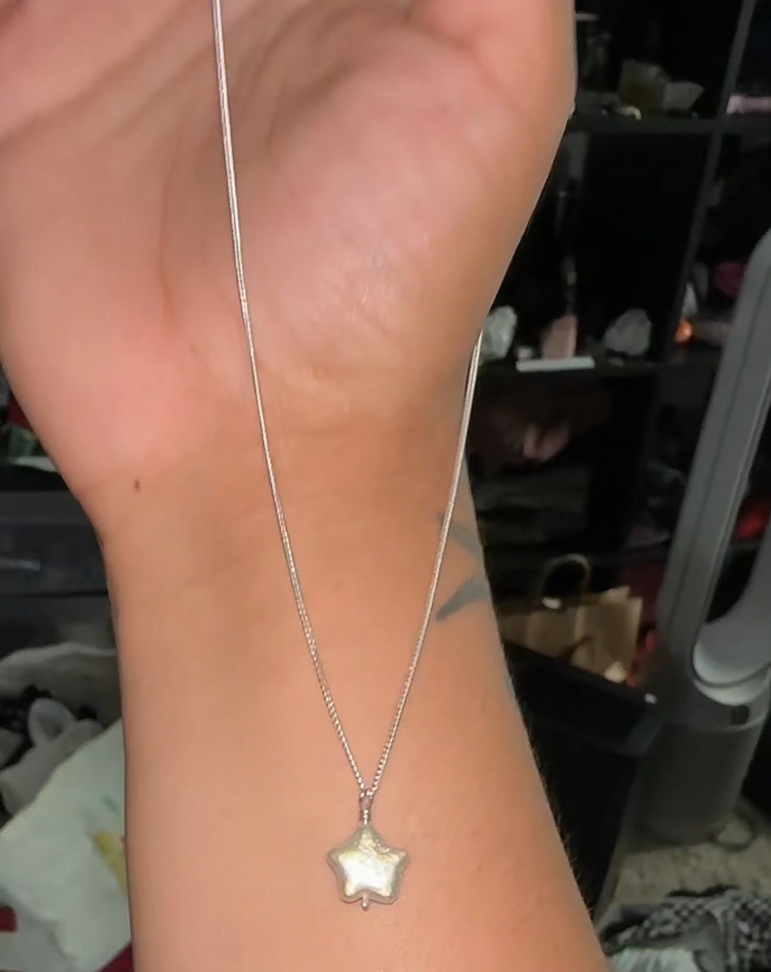Intuitively chosen Freshwater pearl stars Sterling silver necklace