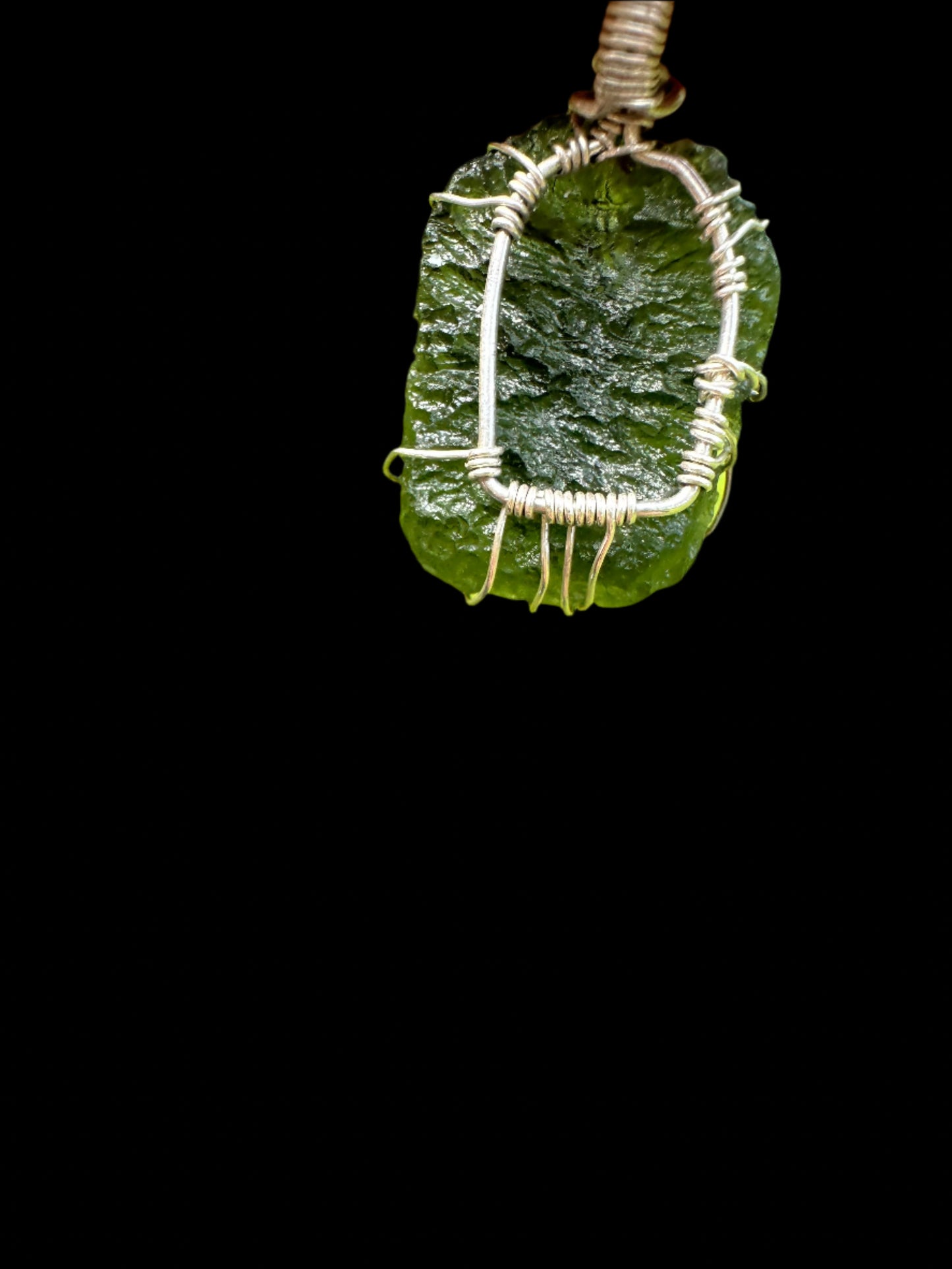 Moldavite tree pendant